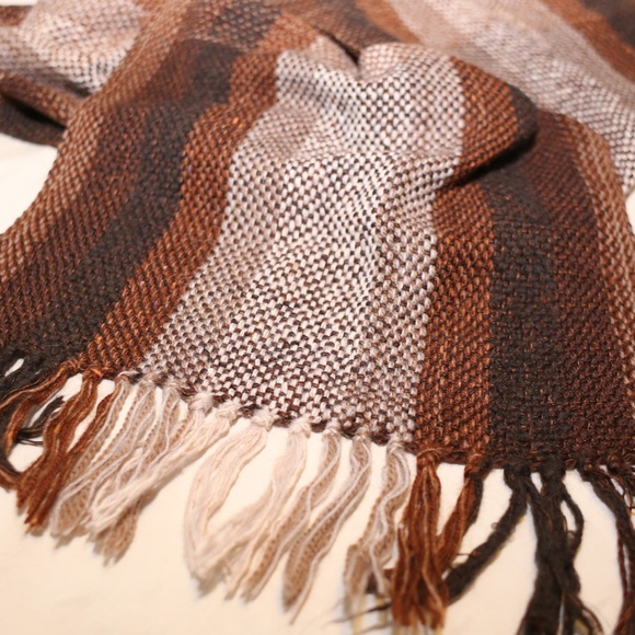 Pure Wool, Super Warm Striped 84" Handmade Scarf - Picture 2 of 5